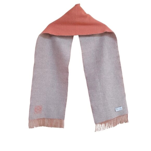 Auth LOEWE - Coral Pink Wool Angora Scarf - Picture 1 of 10
